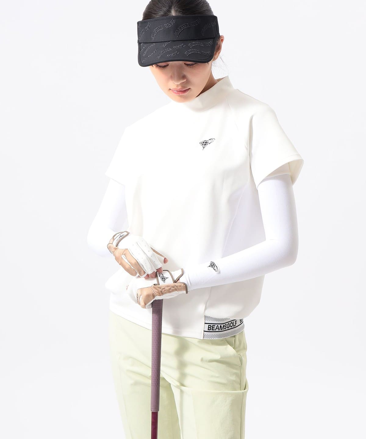 BEAMSGOLF アームカバー ビームスゴルフ　速乾　ホワイト BEAMS GOLF（ビームス ゴルフ）〈UNISEX〉シームレス アームカバー