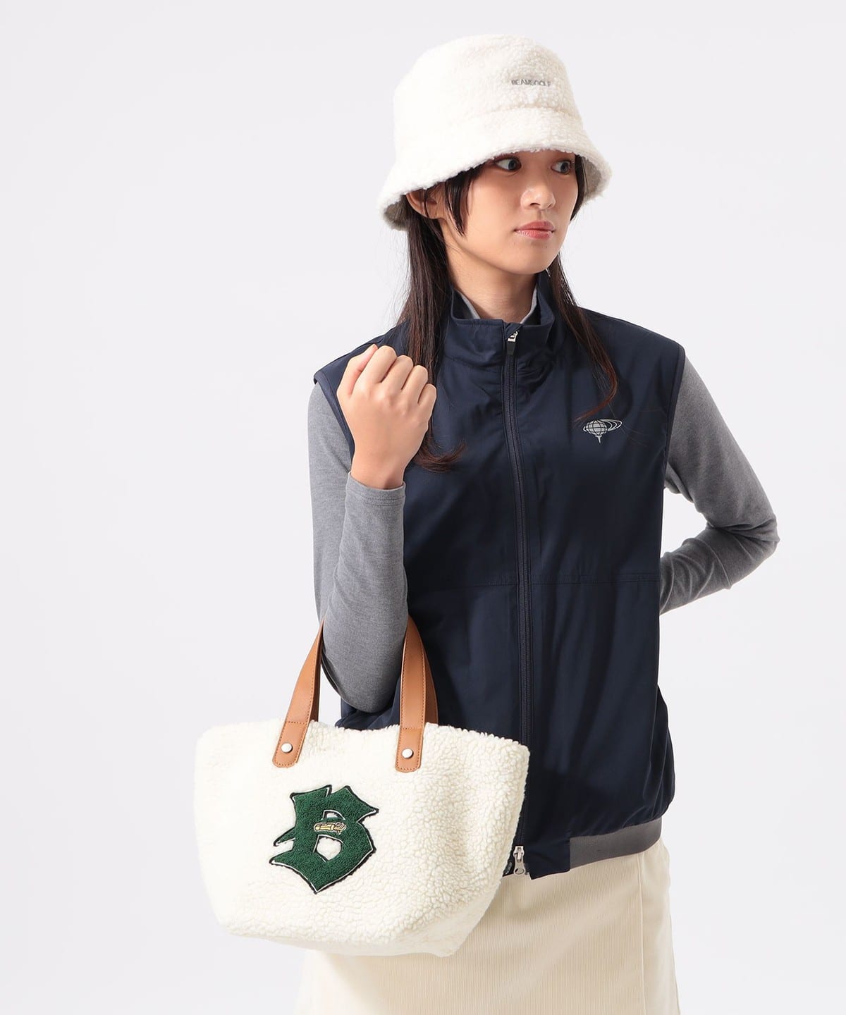 BEAMS GOLF（ビームス ゴルフ）ワッペンロゴ ボア カートバッグ