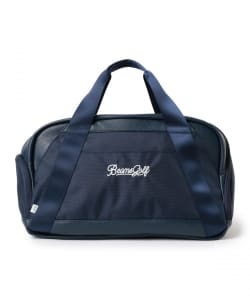 スクリプトロゴ ネイビー シューズポケット付きボストンバッグ