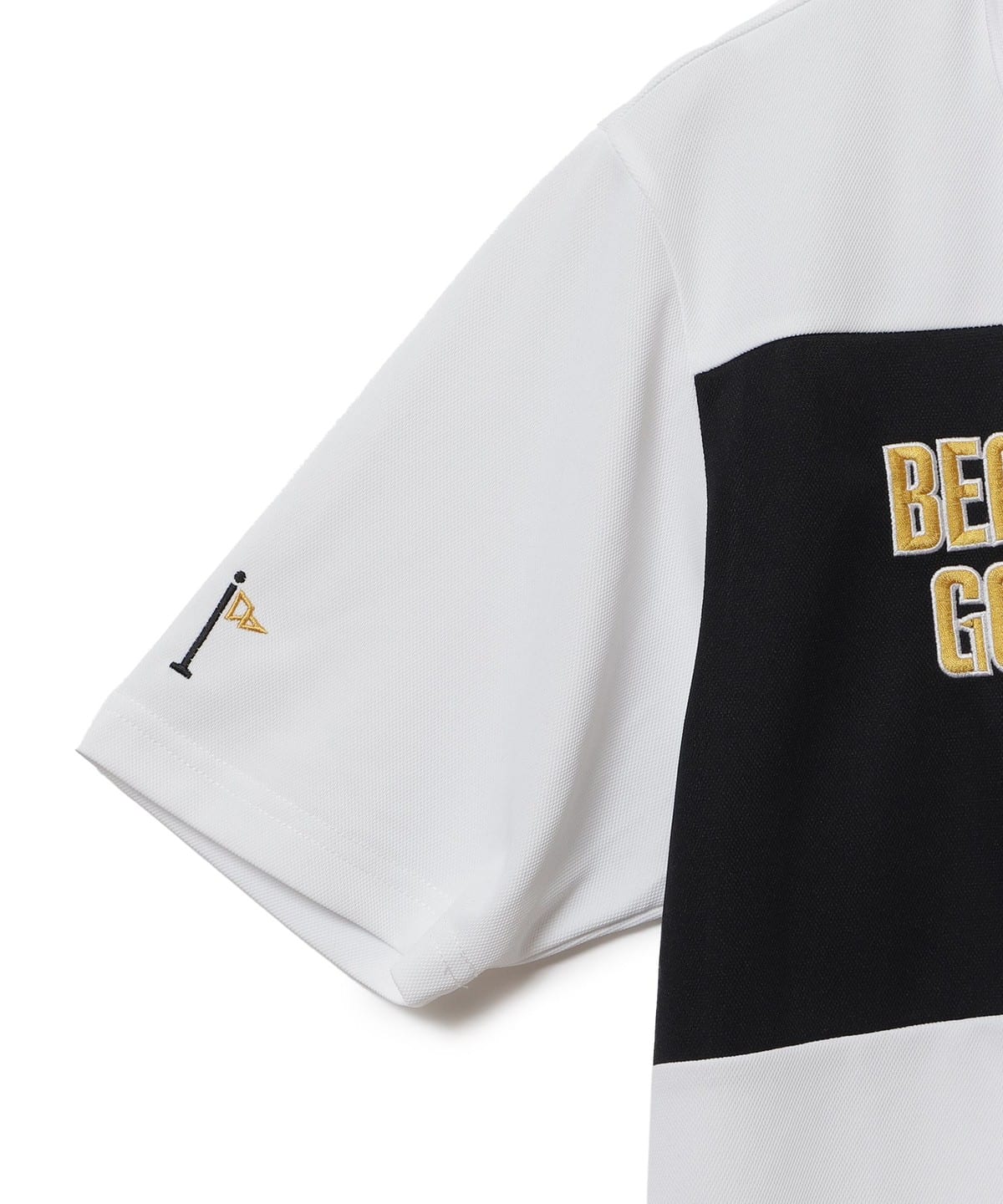 2021年製 ポロシャツ BEAMS GOLF ORANGE LABEL スウィッチング スターフラッグ 鹿の子ポロシャツ 