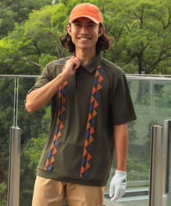 BEAMS GOLF ORANGE LABEL / 男裝 幾何印花 短袖 POLO衫