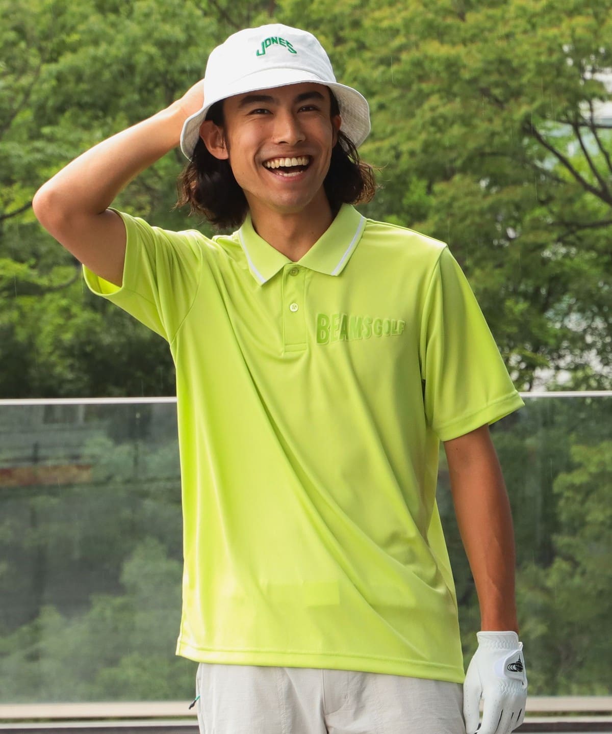 BEAMS GOLF ネイビーロゴポロシャツ　Lサイズ