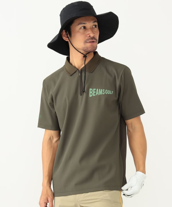 BEAMS GOLF（ビームス ゴルフ）ORANGE LABEL / フラッグロゴ ハーフジップ ポロシャツ（シャツ・ブラウス ポロシャツ）通販｜ BEAMS