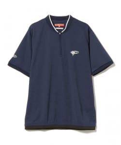 BEAMS GOLF ORANGE LABEL / 男裝 領配色 半拉鍊 針織 POLO衫