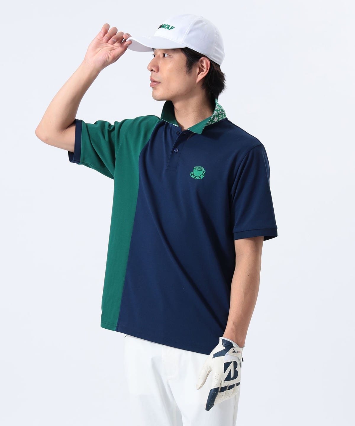ORANGE LABEL / 別注リバティ 襟裏プリント ポロシャツ シャツ・ブラウス MEN NAVY M ORANGE LABEL / 別注リバティ 襟裏プリント ポロシャツ シャツ・ブラウス MEN NAVY M