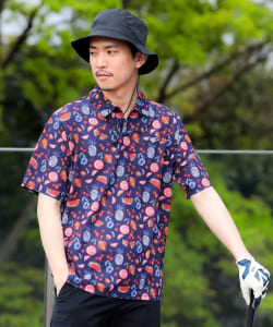 〈MEN〉ORANGE LABEL / 別注リバティ 総柄プリント ポロシャツ