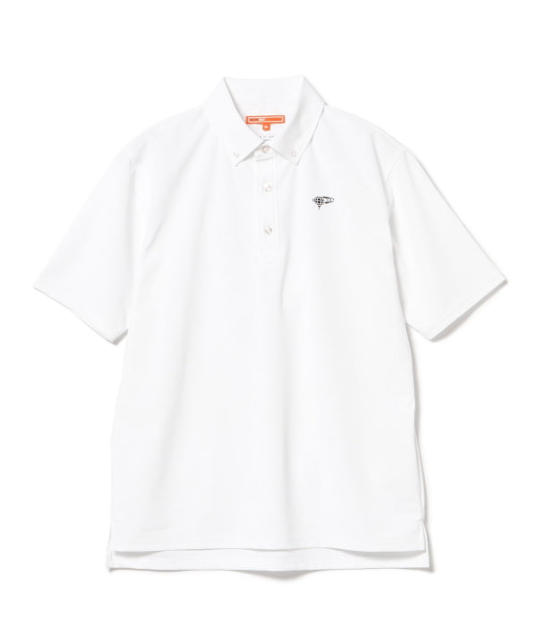 サイズ：M BEAMS GOLF ビームスゴルフ  半袖 ポロシャツ ボタンダウン  ホワイト系 [240101464147] ゴルフウェア メンズ ストスト BEAMS GOLF ビームスゴルフ 半袖 ポロシャツ ボタンダウン