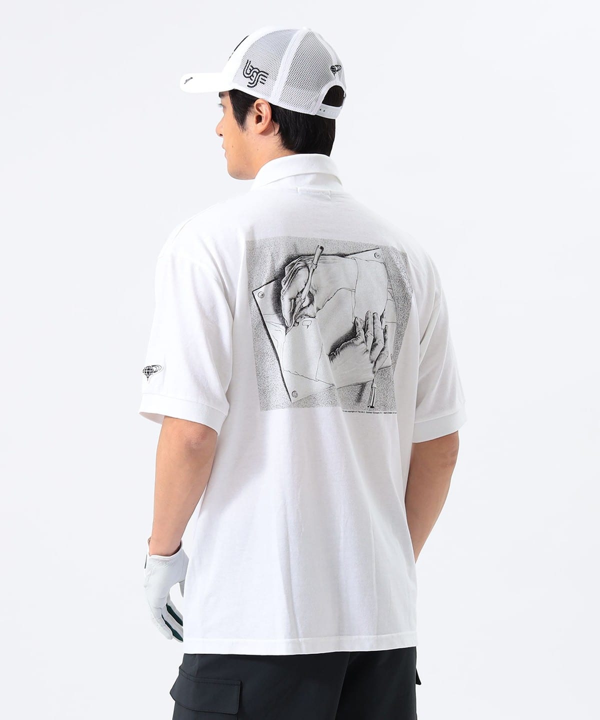【別注】M. C.ESCHER バックプリント ポロ シャツ・ブラウス MEN WHITE L 【別注】M. C.ESCHER バックプリント ポロ シャツ・ブラウス MEN WHITE L