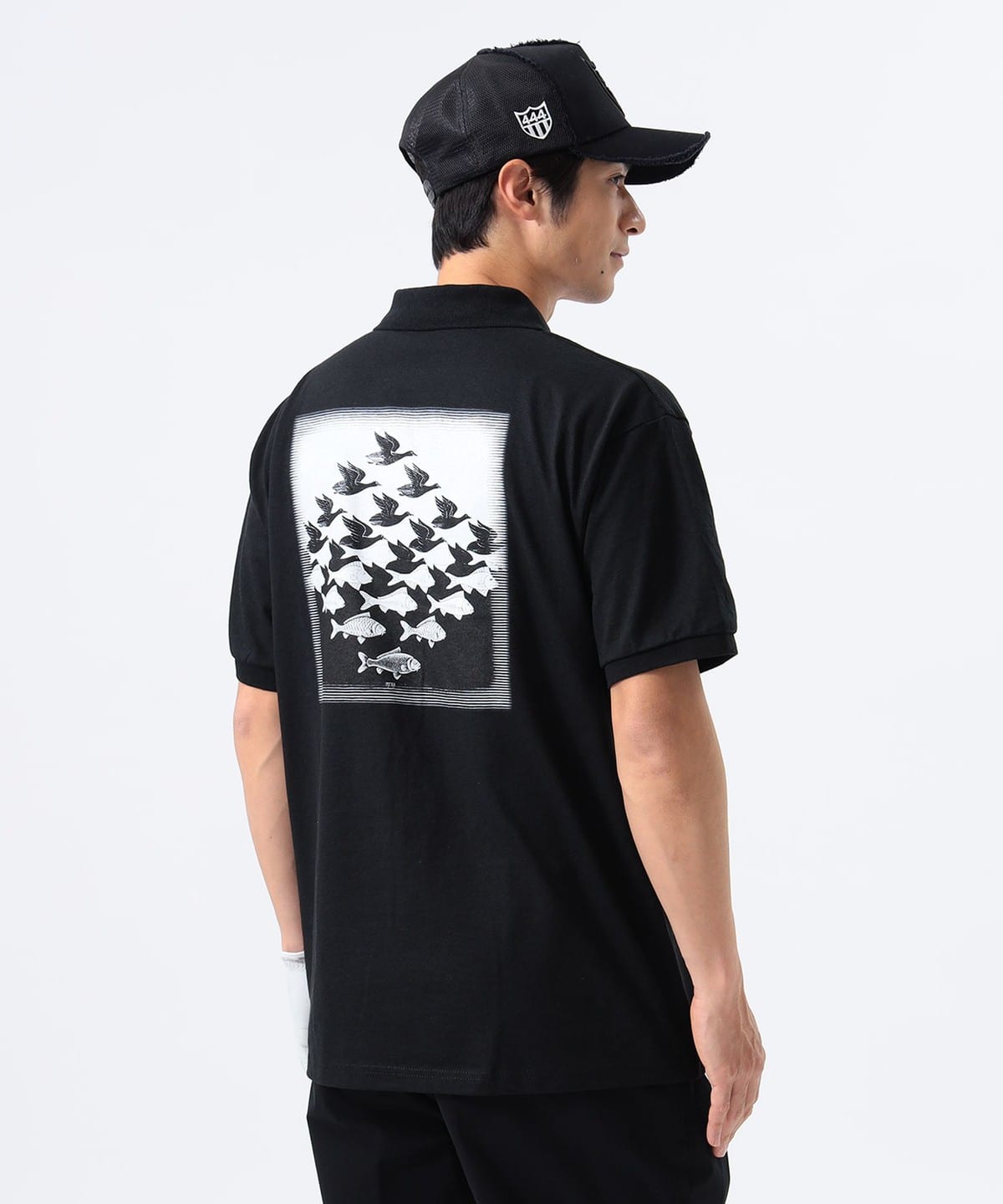 【別注】M. C.ESCHER バックプリント ポロ シャツ・ブラウス MEN BLACK S 【別注】M. C.ESCHER バックプリント ポロ シャツ・ブラウス MEN BLACK S