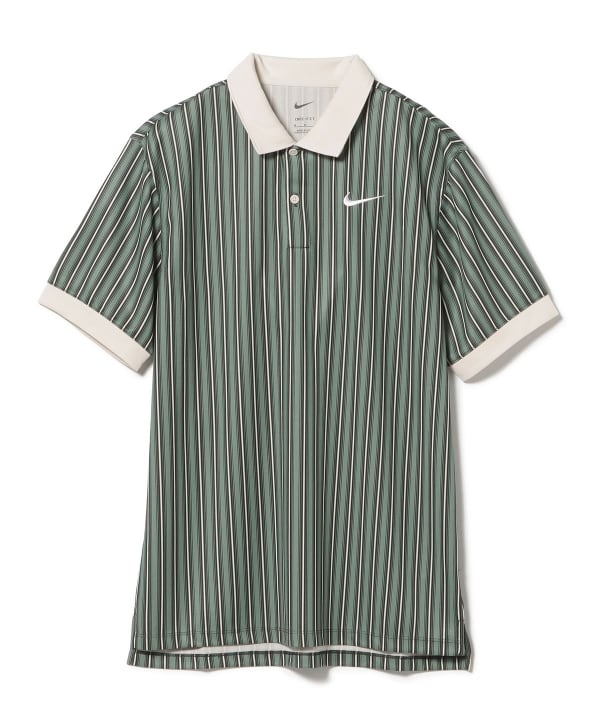NIKE GOLF ナイキゴルフ　ポロシャツ　L グレー　ストライプ NIKE GOLF】ナイキゴルフ グレー ストライプ ポロシャツ メンズ