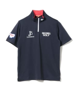 BEAMS GOLF ORANGE LABEL / ツアー モックタートル ハーフジップ ポロシャツ