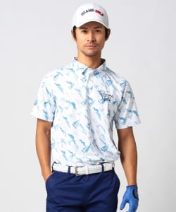 BEAMS GOLF ORANGE LABEL / ヨット プリント ポロシャツ