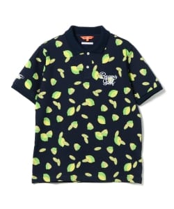 BEAMS GOLF ORANGE LABEL / LEMON プリント ポロシャツ