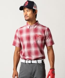 BEAMS GOLF ORANGE LABEL / ジャカード チェック ボタンダウン シャツ