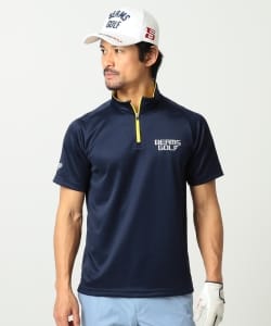 【吸水速乾】BEAMS GOLF ORANGE LABEL / ハーフジップ ポロシャツ