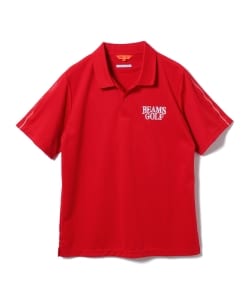 【吸水速乾】BEAMS GOLF ORANGE LABEL / ピン メッシュ ライン ポロシャツ