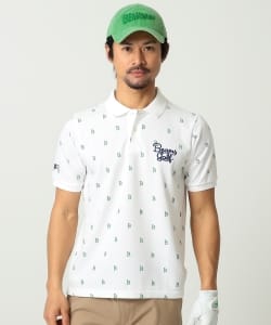 ▲BEAMS GOLF ORANGE LABEL / ロゴ総柄 ポロシャツ