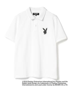 PLAYBOY×BEAMS GOLF / 別注 エリ裏 ジャカード ロゴ ポロシャツ