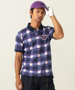 BEAMS GOLF ORANGE LABEL / モナリザプリント チェック ポロシャツ