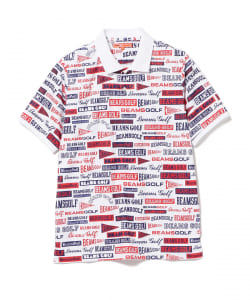 〈MEN〉BEAMS GOLF ORANGE LABEL / 総柄 マルチ ロゴ ポロシャツ