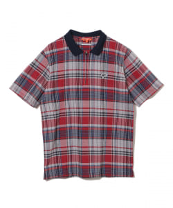 BEAMS GOLF ORANGE LABEL / チェック ジャカード ハーフジップ ポロシャツ