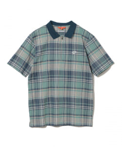 BEAMS GOLF ORANGE LABEL / チェック ジャカード ハーフジップ ポロシャツ