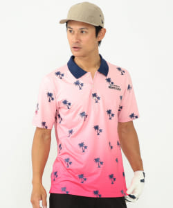 ＜MEN＞BEAMS GOLF ORANGE LABEL / グラデーション パームツリー ポロシャツ