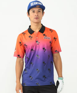 ＜MEN＞BEAMS GOLF ORANGE LABEL / グラデーション パームツリー ポロシャツ