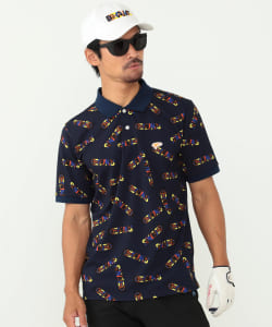 ＜MEN＞BEAMS GOLF ORANGE LABEL / レイヤーパターン ポロシャツ