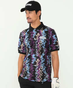 〈MEN〉BEAMS GOLF ORANGE LABEL / メンフィス柄 ポロシャツ