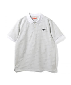 ＜MEN＞BEAMS GOLF ORANGE LABEL / 筆記体 ロゴ ジャカード ポロシャツ