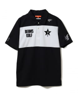 BEAMS GOLF ORANGE LABEL / スターフラッグロゴ 切替 ポロシャツ