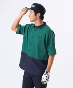 【+15%ポイントUP】ORANGE LABEL / ワイド 切り替え ポロ襟シャツ【DRY・UV】