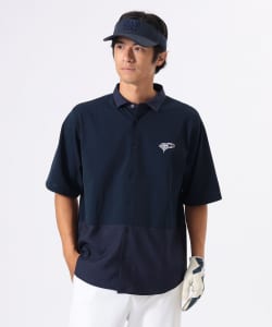【+15%ポイントUP】ORANGE LABEL / ワイド 切り替え ポロ襟シャツ【DRY・UV】