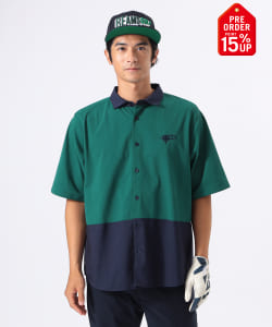【+15%ポイントUP】ORANGE LABEL / ワイド 切り替え ポロ襟シャツ【DRY・UV】