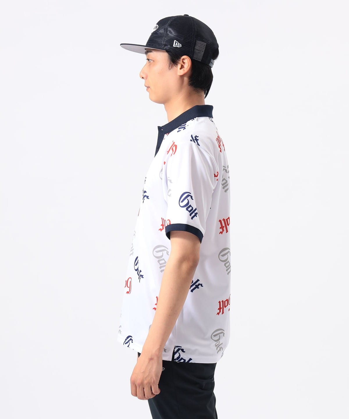 BEAMS GOLF（ビームス ゴルフ）ORANGE LABEL / 総柄 ロゴ ポロシャツ