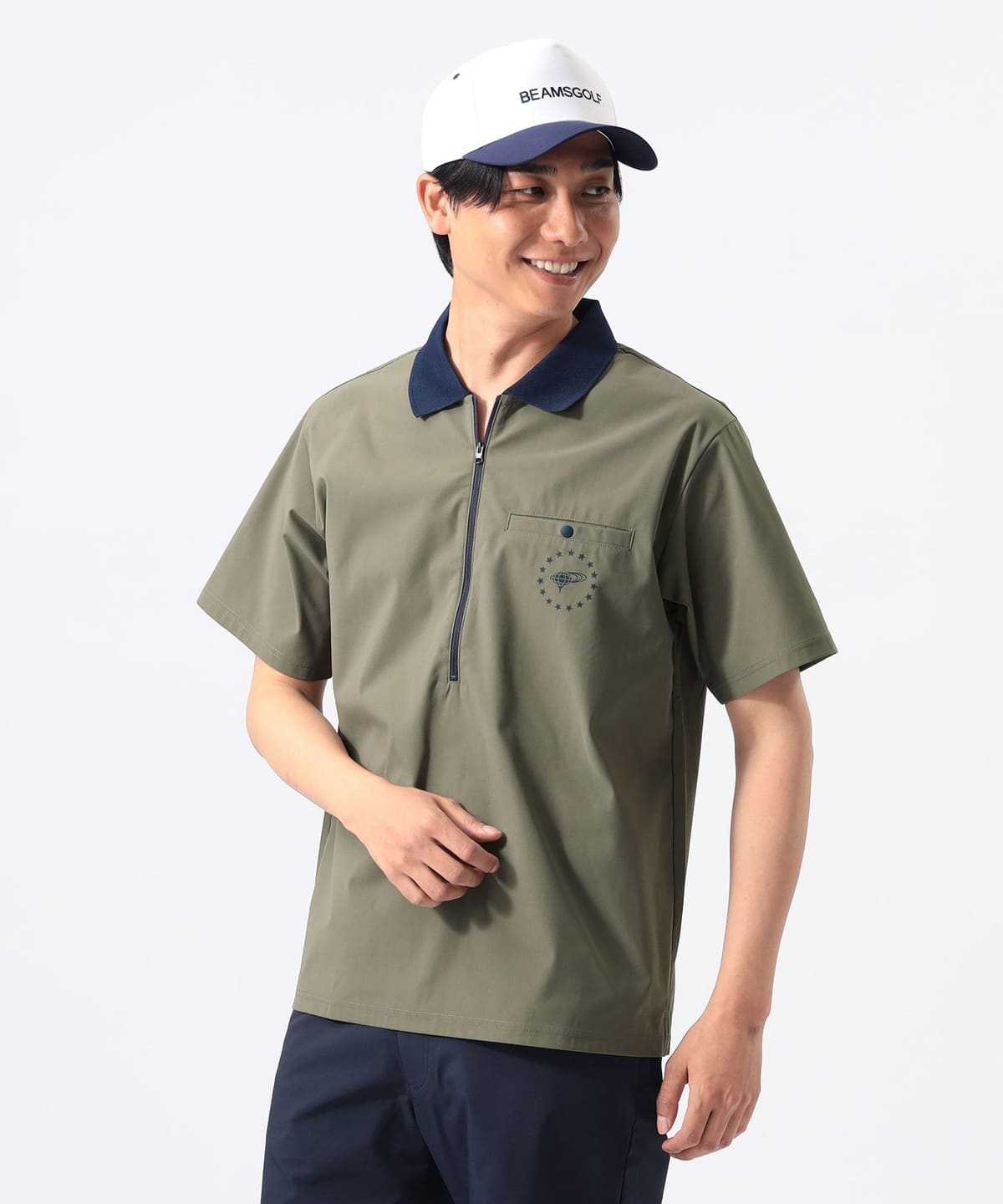 希少/美品/L✨ビームスゴルフ×サンサーフ ポロシャツ ロボット 吸水速乾 別注 BEAMS GOLF BEAMS GOLF LABEL / US Series SQR Big Silhouette Polo