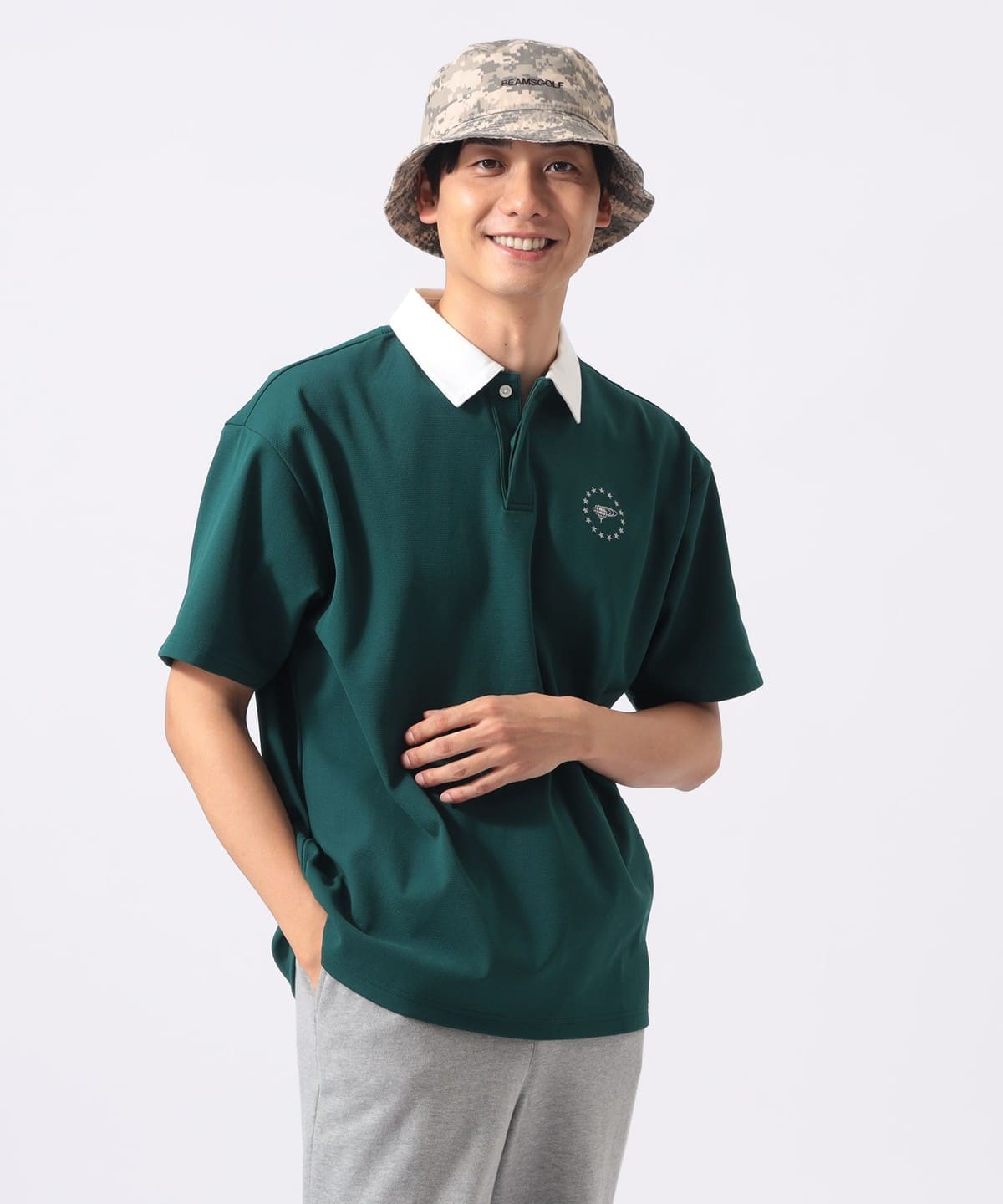 BEAMS GOLF ハンバーガークレリック ポロシャツ BEAMS GOLF（ビームス ゴルフ）ORANGE LABEL / ハイストレッチ