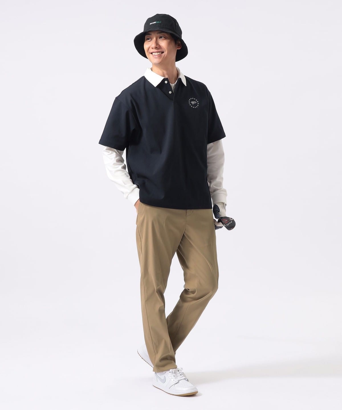 BEAMS GOLF ハンバーガークレリック ポロシャツ BEAMS GOLF（ビームス ゴルフ）ORANGE LABEL / ハイストレッチ