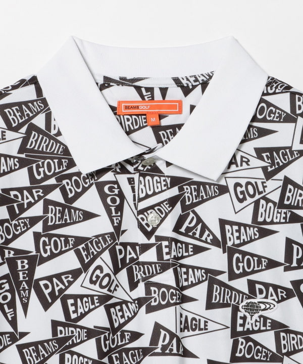 【8/6再値下げ】〈MEN〉ORANGE LABEL / フラッグ総柄 ポロシャツ