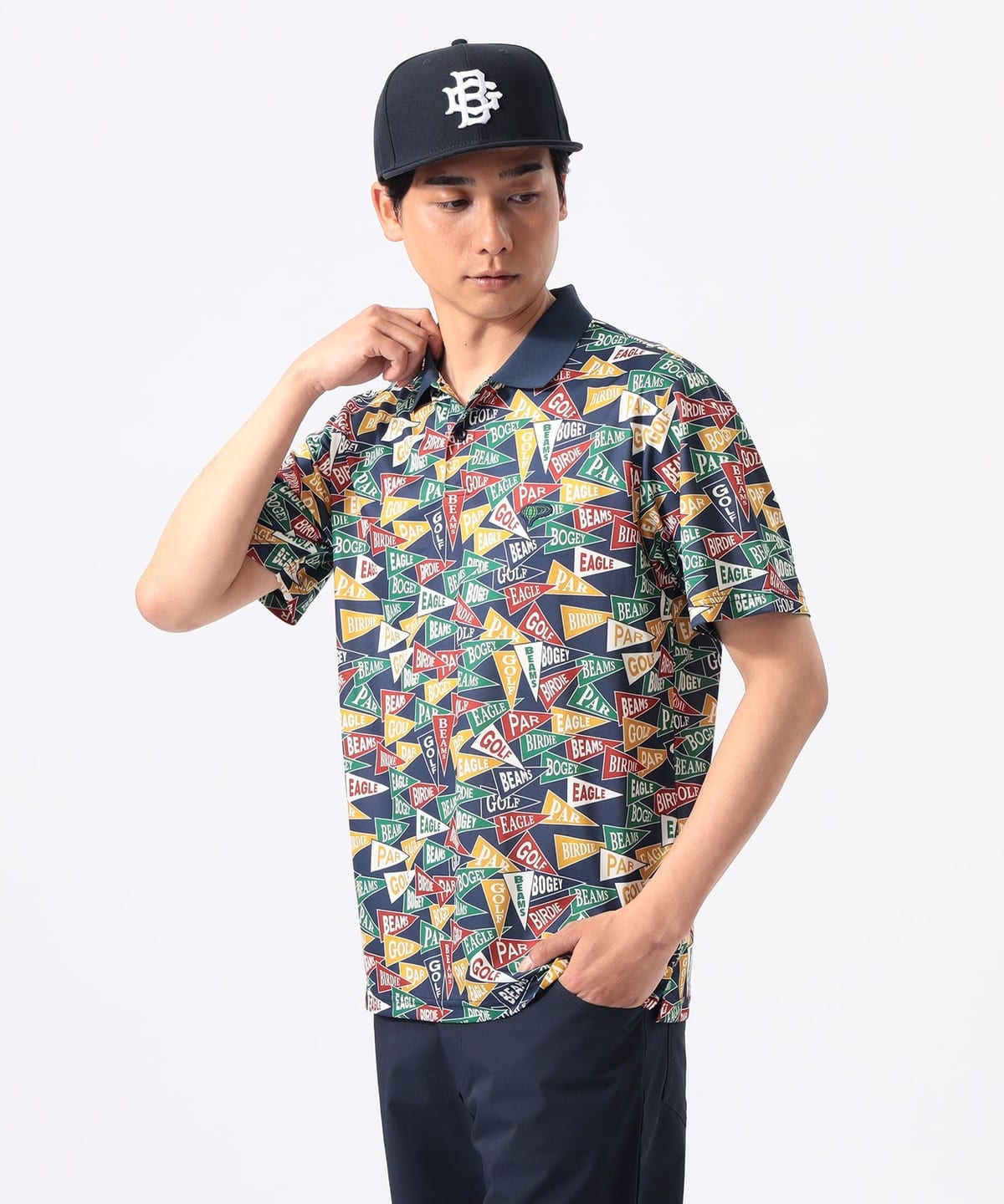 BEAMS GOLF（ビームス ゴルフ）〈MEN〉ORANGE LABEL / フラッグ総柄