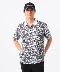 〈MEN〉ORANGE LABEL / フラッグ総柄 ポロシャツ