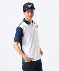 ORANGE LABEL / クレイジーパターン GREEN ロゴ ポロシャツ（吸水速乾・UVカット）