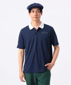 ORANGE LABEL / クレイジーパターン GREEN ロゴ ポロシャツ（吸水速乾・UVカット）