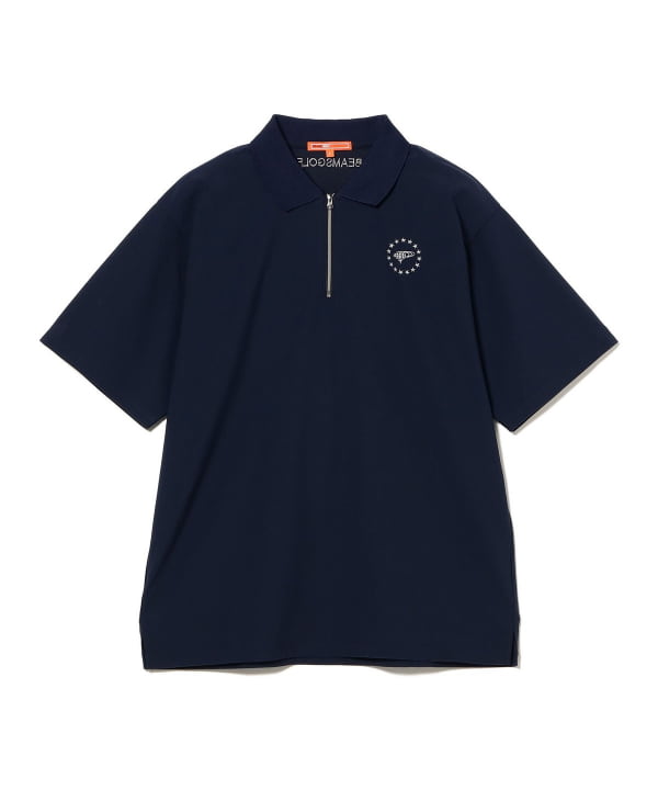 BEAMSGOLF ネイビー ジップアップポロシャツ BEAMS GOLF（ビームス ゴルフ）ORANGE LABEL / フレックスドライ