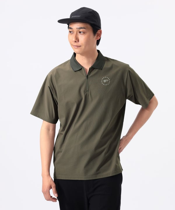 BEAMS GOLF BEAMS GOLF ORANGE / Flex Dry Half-Zip Polo Shirt