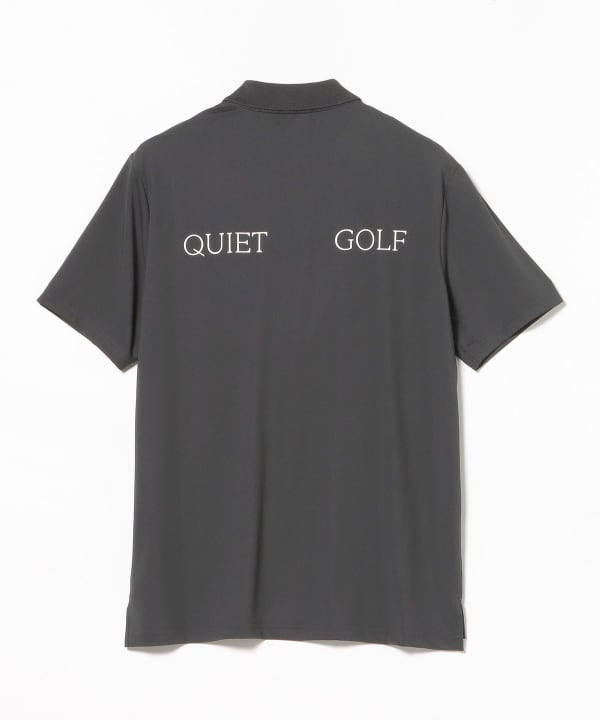 【別注】QUIET GOLF / OWL＆EARTHロゴプリント ポロシャツ