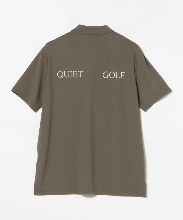 【別注】QUIET GOLF / OWL＆EARTHロゴプリント ポロシャツ