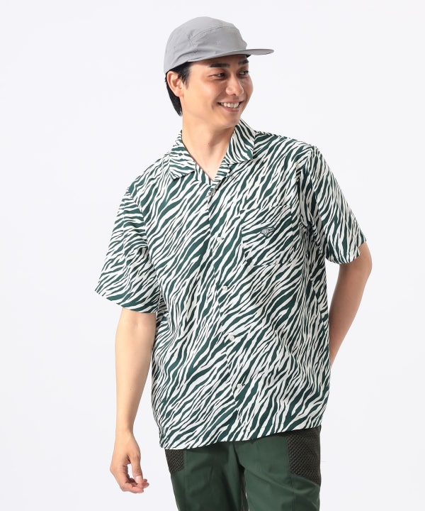 BEAMSGOLF ビームスゴルフ　メンズシャツ　サイズ表記M BEAMS GOLF（ビームス ゴルフ）ORANGE LABEL / ゼブラ柄 フルオープン
