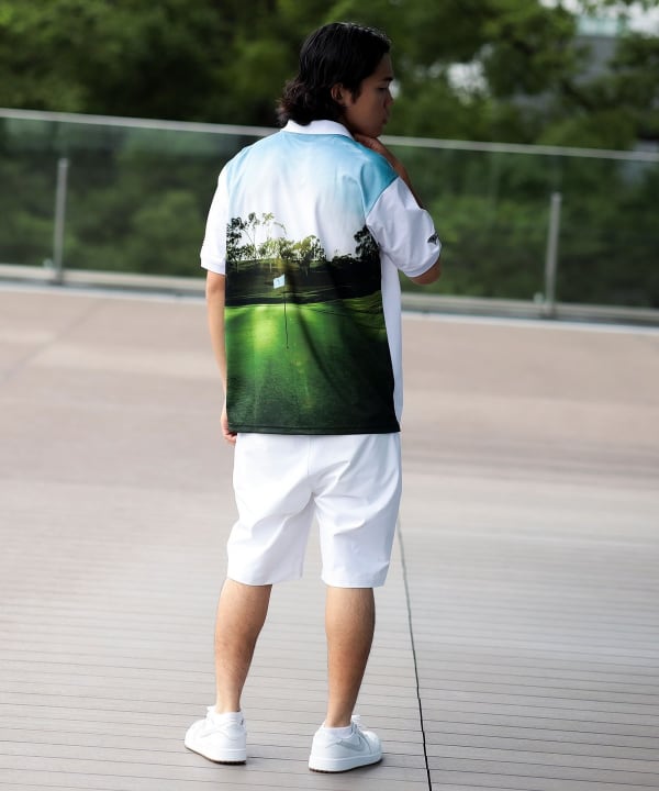 ORANGE LABEL / コースプリント ポロシャツ（吸水速乾・UVカット） Model：H172cm Size：L